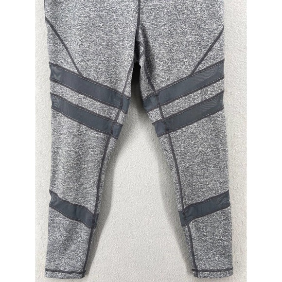 Zella Athletic Leggings Women's Sz M Gray Heather Stretch Pocket Stripe Stretch - Picture 2 of 12